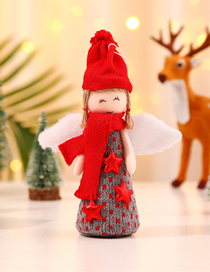 Fashion Gray Dress Red Scarf Angel Christmas Wings Angel Old Man Pendant