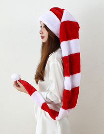 Fashion Photo Color Plush Striped Adult Christmas Hat