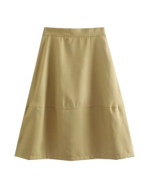 Fashion Khaki Micro-pleated A-line Skirt