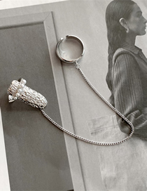 Fashion Siamese Metal Chain Pearl Nail Set Ring
