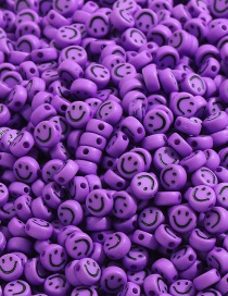 Fashion Purple Acrylic Flat Beads 100 Smiley Beads
