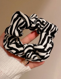 Fashion Black And White Striped Hair Tie Striped Pleated Hair Tie