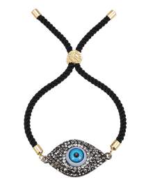 Fashion Water Droplets Copper Inlaid Zircon Irregular Eye Braided Bracelet