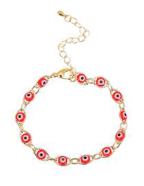 Fashion Red Copper Inlaid Zircon Oil Drip Eye Bracelet