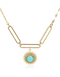Fashion Gold Color Stainless Steel Sun Flower Inlaid Loose Necklace