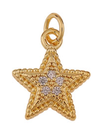 Fashion 10 # Copper Inlaid Zirconium Geometric Starfish Round Sun Butterfly Geometric Diy Accessories