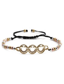 Fashion 4# Copper Plated Real Gold Color Smiley Bracelet