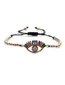 Fashion 4# Copper Plated Real Gold Color Eye Bracelet