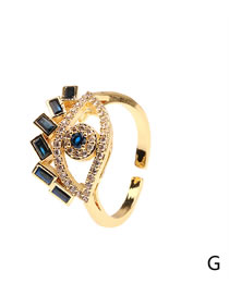 Fashion Blue Diamond Fancy Diamond Eye Open Ring