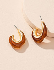 Fashion Amber Acrylic Irregular Geometric Earrings