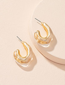 Fashion Transparent White Acrylic Irregular Geometric Earrings