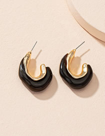 Fashion Dark Brown Acrylic Irregular Geometric Earrings