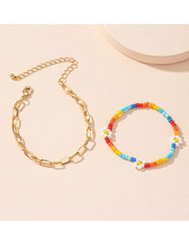 Fashion Bracelet Set Rice Beads Beaded Flower Chain Bracelet Set