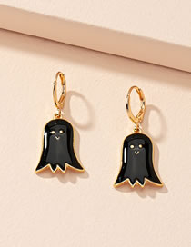 Fashion Black Halloween Dripping Ghost Earrings