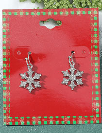 Fashion Snowflake Christmas Cartoon Dripping Oil Snowflake Elk Earrings