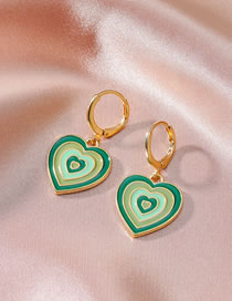 Fashion Green Color Dripping Love Earrings