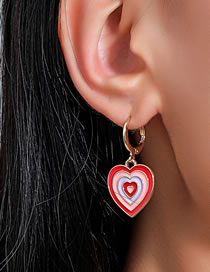 Fashion Red Color Dripping Love Earrings