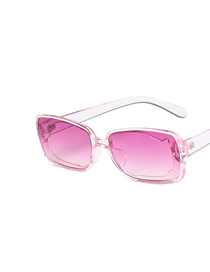 Fashion Zizi Double Purple Resin Geometric Box Sunglasses