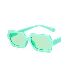 Fashion Green Green Piece Resin Small Frame Square Sunglasses