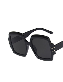 Fashion Bright Black Square Box Sunglasses