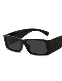 Fashion Bright Black Resin Wide Foot Sunglasses