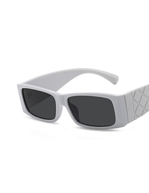 Fashion Solid White Gray Resin Wide Foot Sunglasses