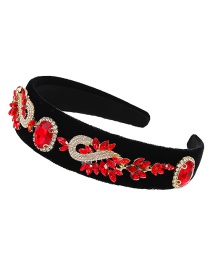 Fashion Red Cloth Alloy Diamond Irregular Headband