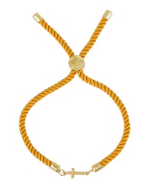Fashion Turmeric Copper Knit Cross Bracelet