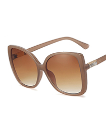 Fashion Khaki/gradient Tea Pc Square Sunglasses