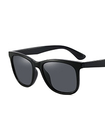 Fashion Bright Black/full Gray Large Frame Wide-leg Sunglasses