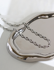 Fashion Silver Color Titanium Steel Functional Chain Necklace