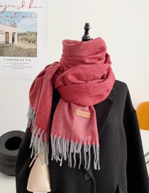 Fashion Rose Red Gradient Pyracket Thicker Scarf