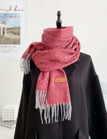 Fashion Rose Red Imitation Shell Velvet Wave Point Stream Scarf  Acrylic %2f Artificial Wool