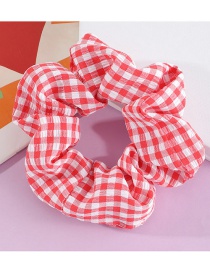 Fashion Small Square Polka Dot Love Flower Checkered Print Pleated Hair Tie