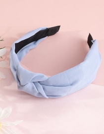 Fashion Blue Fabric Printed Cross-knotted Headband