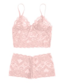 Fashion Flesh Pink Two-piece Lace Sling Underwear