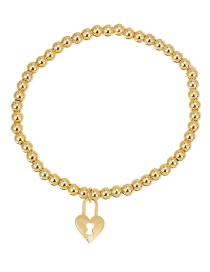 Fashion Gold Copper Beaded Love Lock Bracelet
