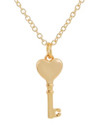 Fashion Gold Copper Key Love Necklace