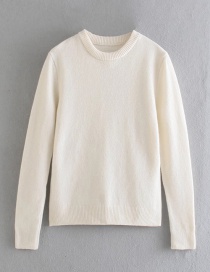 Fashion Off White Round Neck Sweater