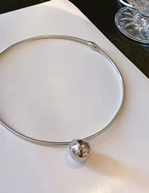 Fashion Silver Color Titanium Steel Ball Necklace