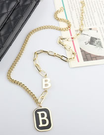 Fashion Gold Color Titanium Steel Thick Chain Letter Necklace