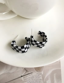 Fashion 7# Alloy Geometric Checkerboard Earrings