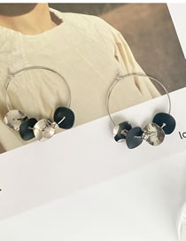 Fashion Silver Color Metal Glossy Geometric Disc Earrings