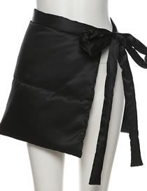 Fashion Black Short Skirt W21j06260 Side Slit Lace-up Skirt