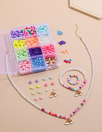 Fashion Color 12 Grid Soft Pottery Plastic Beads Rainbow Diy Material Box