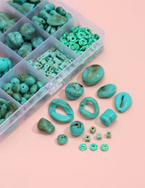 Fashion Green 12 Grid Geometric Turquoise Bead Material Box