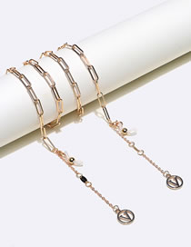 Fashion Gold Color Metal Letter Tassel Chain Glasses Chain