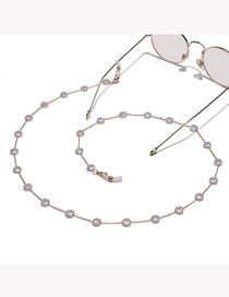 Fashion Gold Color Metal Round Pearl Glasses Chain