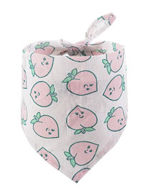 Fashion Smiley Peach Fruit Print Bandage Triangle Saliva Towel