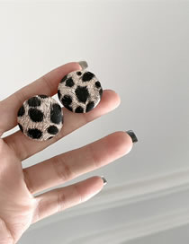 Fashion Leopard Print Alloy Leopard Round Earrings
